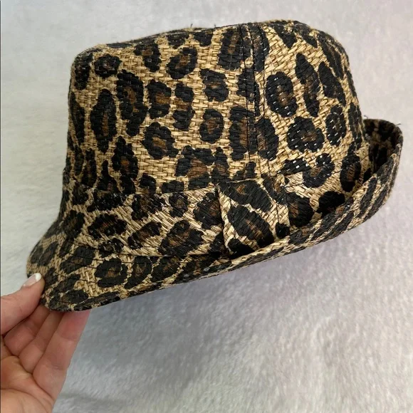 Bongo Leopard Print Fedora Print Hat Summer Glam Mob Wife Animal Print - Picture 2 of 9